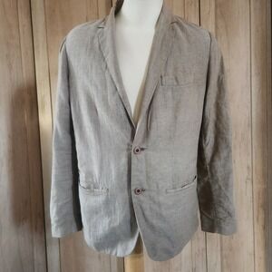 GAP Mens Linen Blend Blazer‎ Jacket Light Gray Size Medium